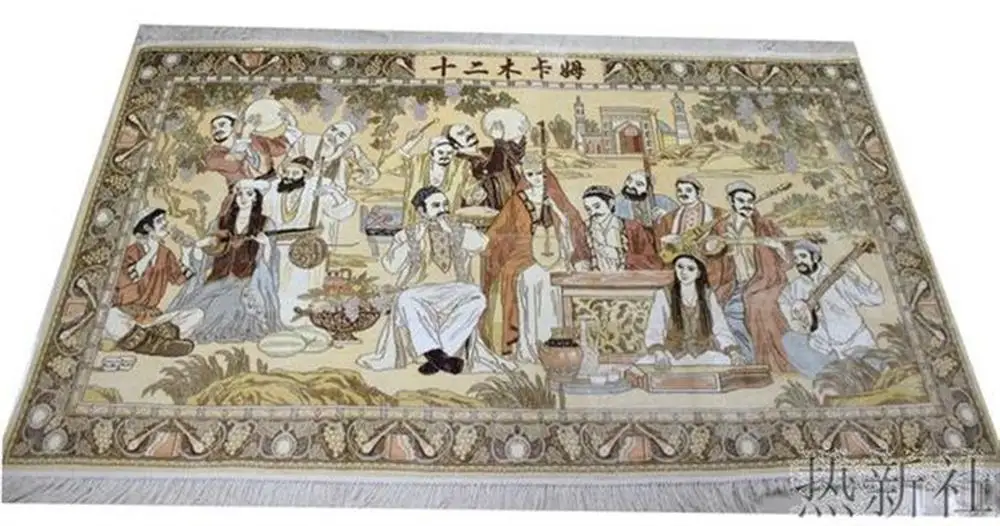 Xinjiang Hetian handmade silk tapestry of great beauty Xinjiang Mukamu twelve print quality and