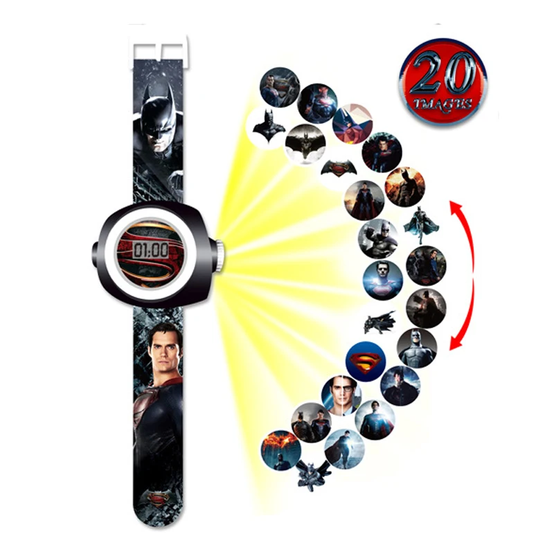 Princess Spiderman Kids Watches 20 Projection Cartoon Pattern Digital Child watch For Boys Girls LED Display Clock Relogio - Цвет: BFX