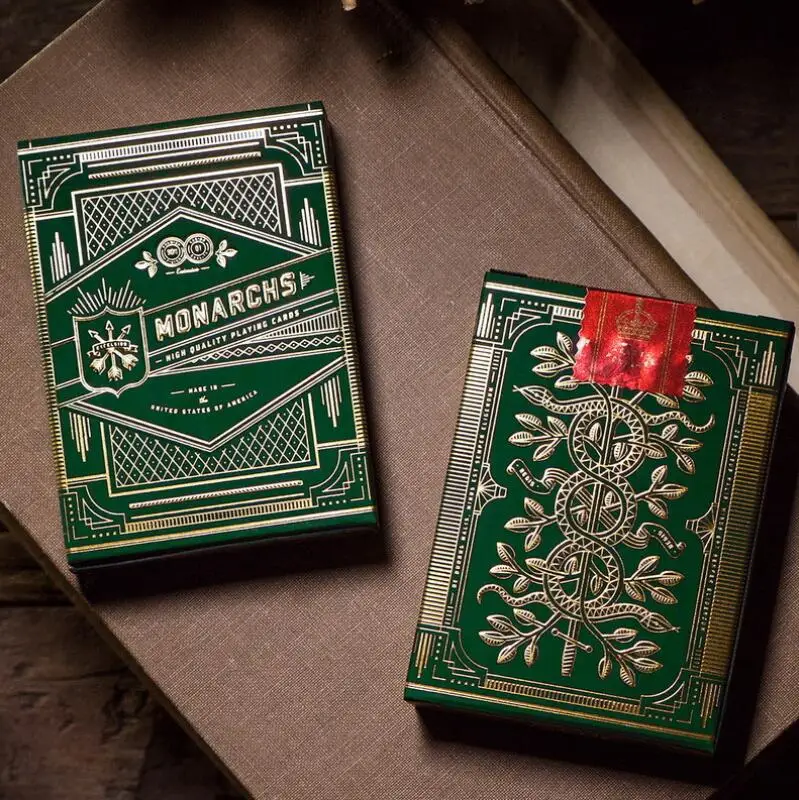 

1 Deck of T11 Monarchs Playing Cards GREEN Edition Monarch Deck by Theory11 Magic Tricks props magic cards