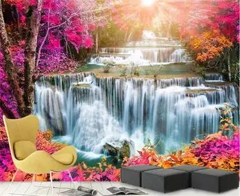

3d room wallpaper custom mural non-woven wall sticker Waterfall flower photo TV background 3d wall murals wallpaper for walls 3d