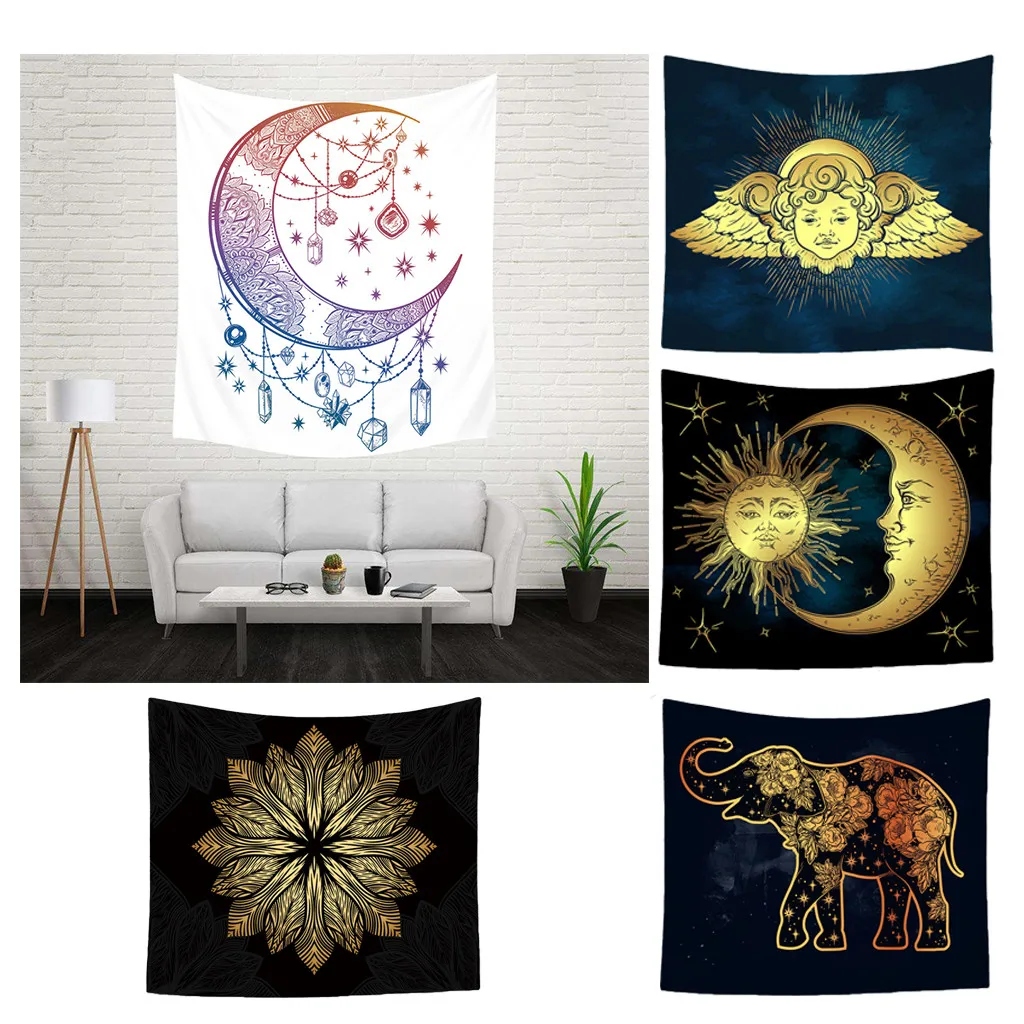 

Mysterious Medieval Canvas Tapestry Wall Hanging Strange Pattern Psychedelic Printing Tapestry with Art Chakra Home Decorations