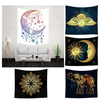 

Mysterious Medieval Canvas Tapestry Wall Hanging Strange Pattern Psychedelic Printing Tapestry with Art Chakra Home Decorations