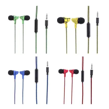 

Universal Braided Headset Wired Headphone with Microphone 3.5mm Wired Control Super Bass Universal for Android iPhone Xiaomi