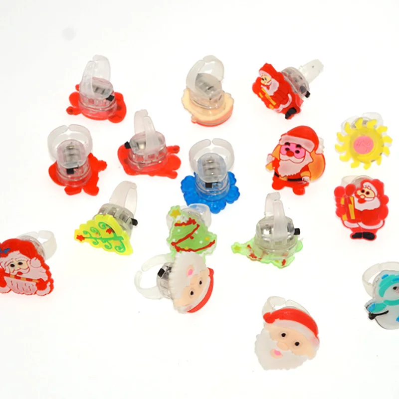 

50pcs/lot New Flashing Luminous Cartoon Ring Toy Party Props Birthday Party Supplies Christmas Favors Soft Led Finger Ring Toy