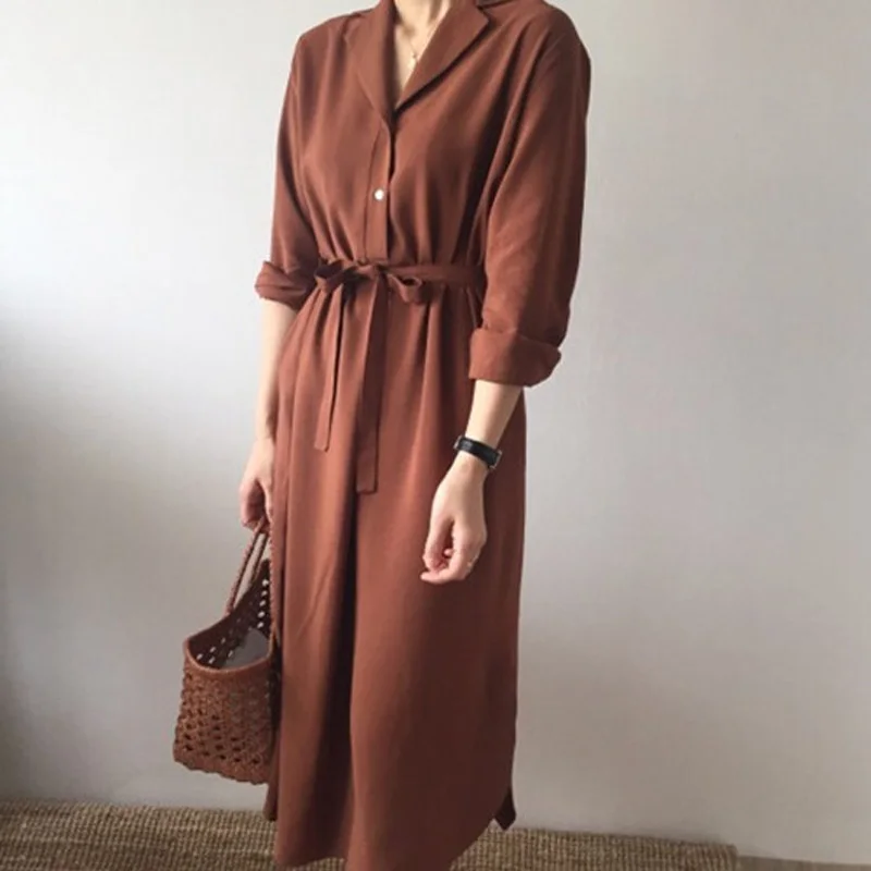 

belt solid female shirt 2018 New Casual Shirt Women Long Sleeve Summer Autumn Loose Tops Office Ladies Blouse