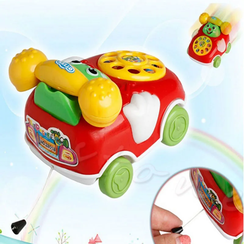 Случайные цвета мультфильм телефон Заводной детские игрушки младенец ползать заводная игрушка Развивающие детские игрушки подарок