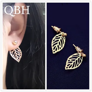 

New Fashion Punk Bohemia Mini Leaf Stud Earring For Women Jewelry Minimalist Tiny Pendientes Boucles D'oreille oorbellen