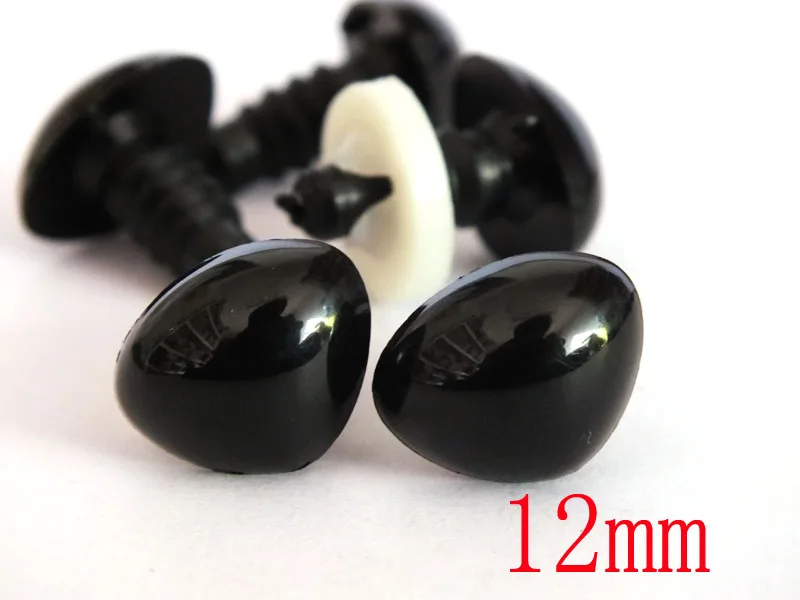 

60pcs Safety Nose / Plastic Doll Noses Triangle Black Color For Bear Doll --Includes Backs for a Stronger Hold!