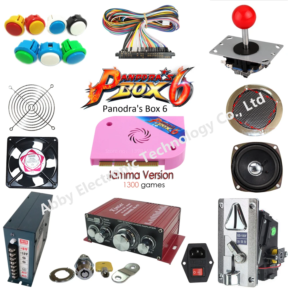 

1300 in 1 DIY jamma arcade machine kit box 6 game board multigame card HDMI VGA outp for arcade cabinet parts