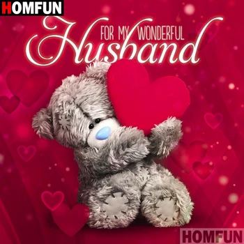 

HOMFUN Full Square/Round Drill 5D DIY Diamond Painting "Cartoon bear" 3D Diamond Embroidery Cross Stitch Home Decor A19417