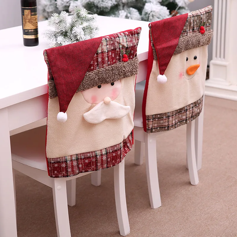 

Christmas Chair Covers Santa Snowman Dining Chair Covers Xmas Party Kitchen Decor Hogard OC15