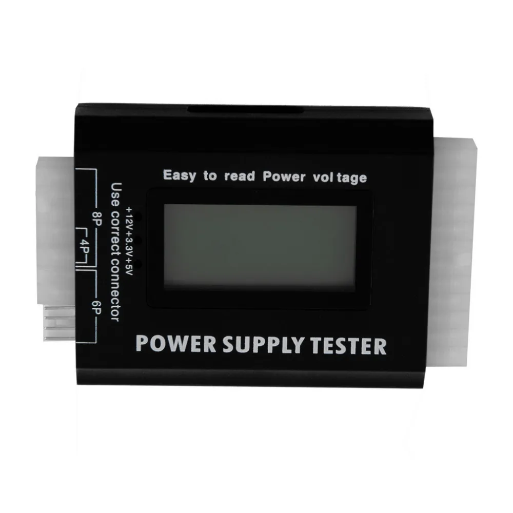 الرقمية LCD جهاز كمبيوتر شخصي PC امدادات الطاقة فاحص 20/24 دبوس SATA Hdd الفاحصات امدادات الطاقة فاحص مدقق الأسود قوية الجهد اختبار