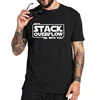 Tamaño de la UE puede desbordamiento de pila con computadora lenguaje Java programación palabra negro 100% Camiseta de algodón ► Foto 1/6