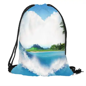 

Custom Beach Drawstring Backpack Silk Soft Bag Large Sapacity More Size Custom You Image