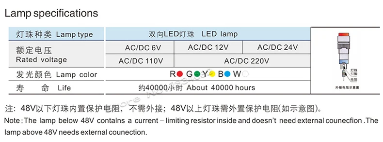 12 мм Световой индикатор прямоугольная сигнальная лампа 2 контакта LA12-D/J 6 V 12 V 24 V 110 V 220 V красный желтый зеленый синий белый светодиодный светильник