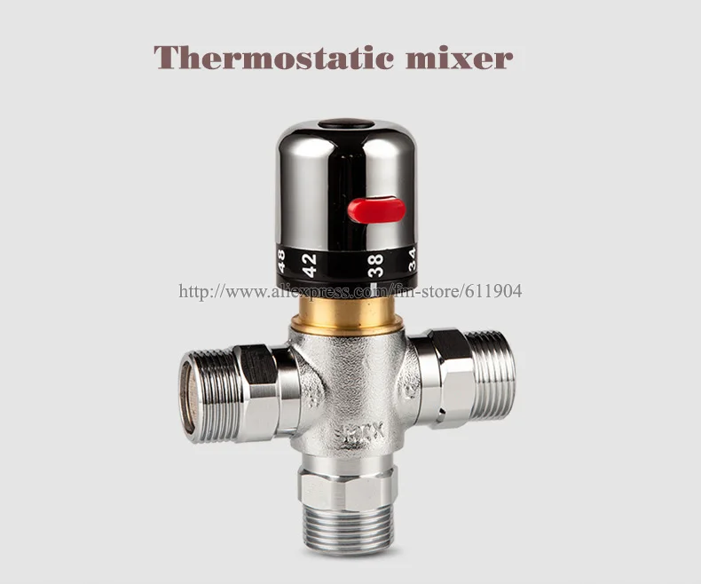 Новый латунный 1/2 3/4 керамический Стандартный термостатический смесительный клапан терморегулирования для солнечного водонагревателя