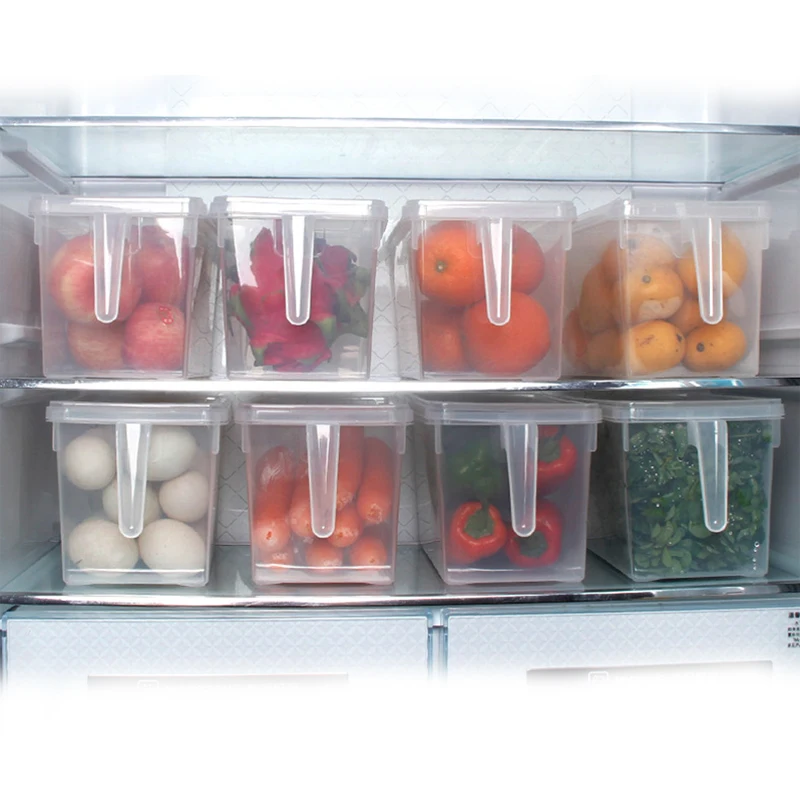 

Storage Bins Refrigerator Storage Box Food Storage Containers with Lid for Kitchen Fridge Cabinet Freezer Desk Organizer J05