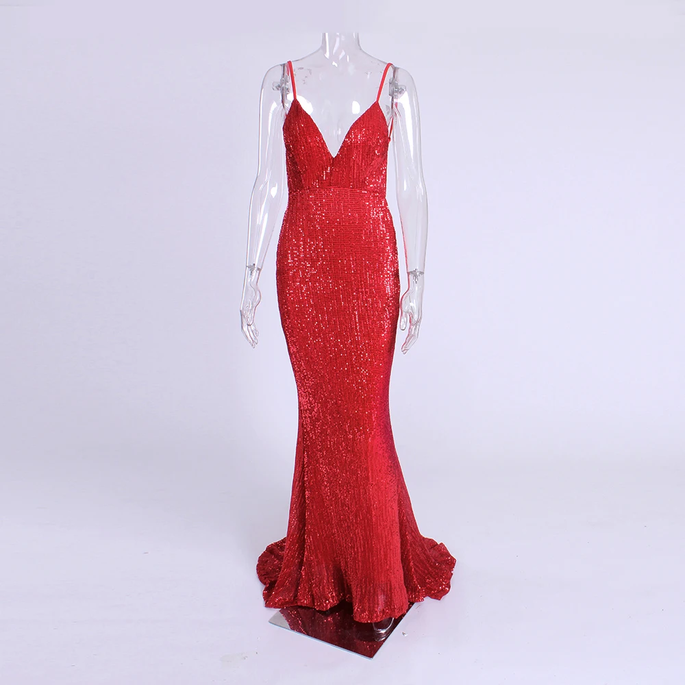 Сексуальные красные вечерние платья с глубоким v-образным вырезом, растягивающиеся, открытая спина, полная подкладка, макси платье, узкая посылка, облегающее платье