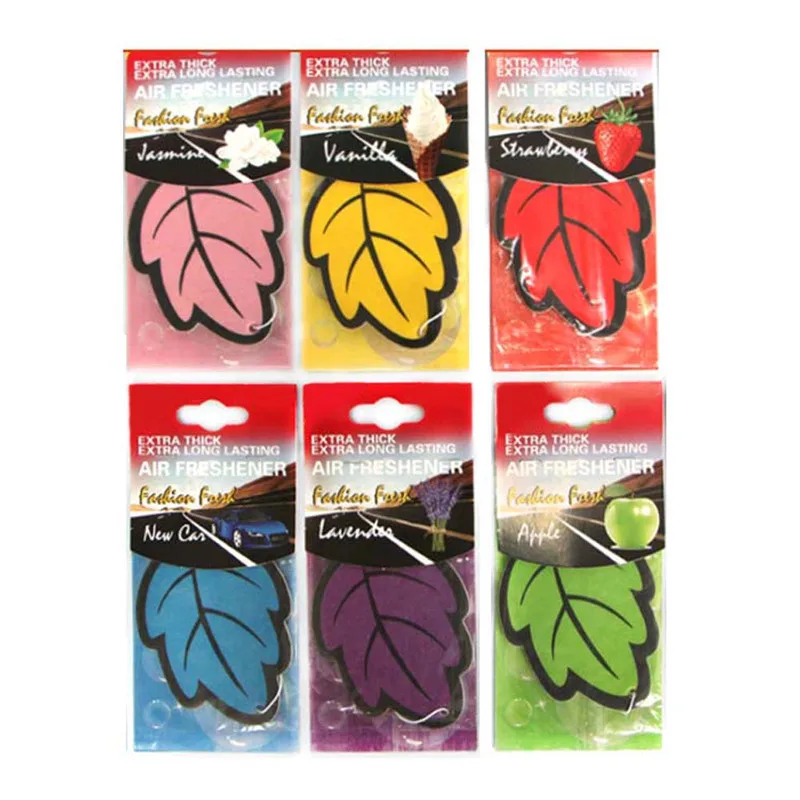 

6pcs/lot Shine Paper Hanging Car Air Freshener Vanilla Perfumed/Fragrance Leaf Shape