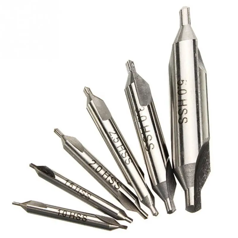 

6pcs/set HSS Combined Center Drills Countersinks Bit Set Tool Metric 5MM+3MM+2.5MM+2MM+1.5MM+1MM