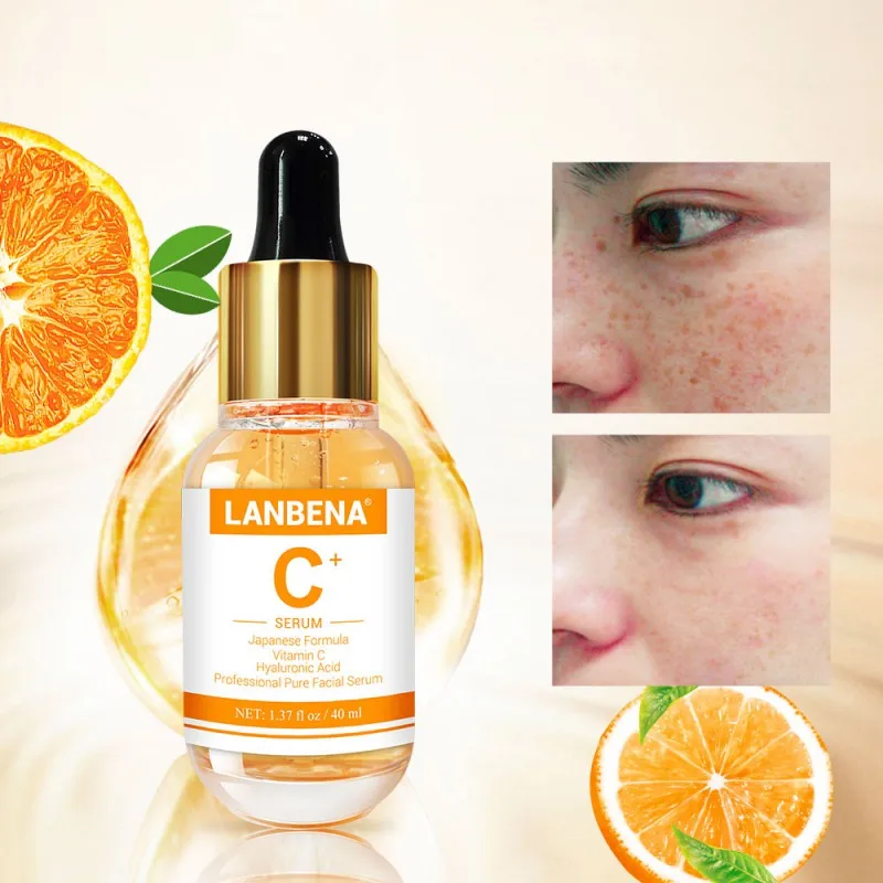 

Vitamin C Face Serum Whitening 40ml Facial Essence Skin Care Remover Speckle Fade Dark Spots Brighten Nourishing Face Cream