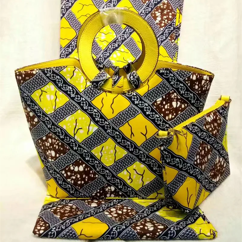 Hot Selling African Super Wax Fabrics And Woman Bag To Match font b Set b font