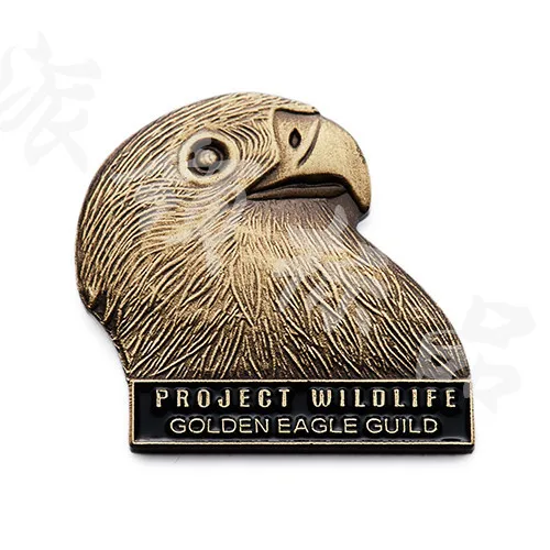 charming eagle head badges,copper color eagle shapaed pinsin Pins