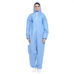 Синий/белый одноразовая Нетканая защитная одежда комбинезон, рабочая одежда