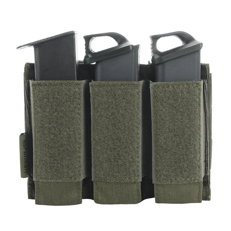 Отличный Элитный бизань тактический Molle тройной журнал сумки военный пистолет клип маленькая сумка Glock сумочки для аксессуаров - Цвет: RGN