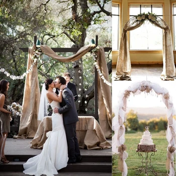 

Burlap Table Runner Hessian Jute Burlap Chair Sashes Jute Chair Tie Bow Rustic For Wedding Festival Party Hotel Home Decoration