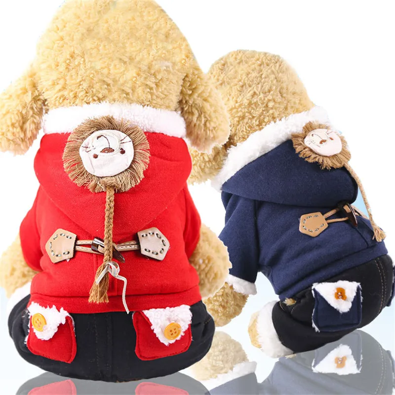 

Thicken Fleece Pet Dog Costume For Dogs Cats Winter Clothes for Small Dogs Poodle Sphinx Coat Puppy Dogs Pets Clothing Jumpsuit