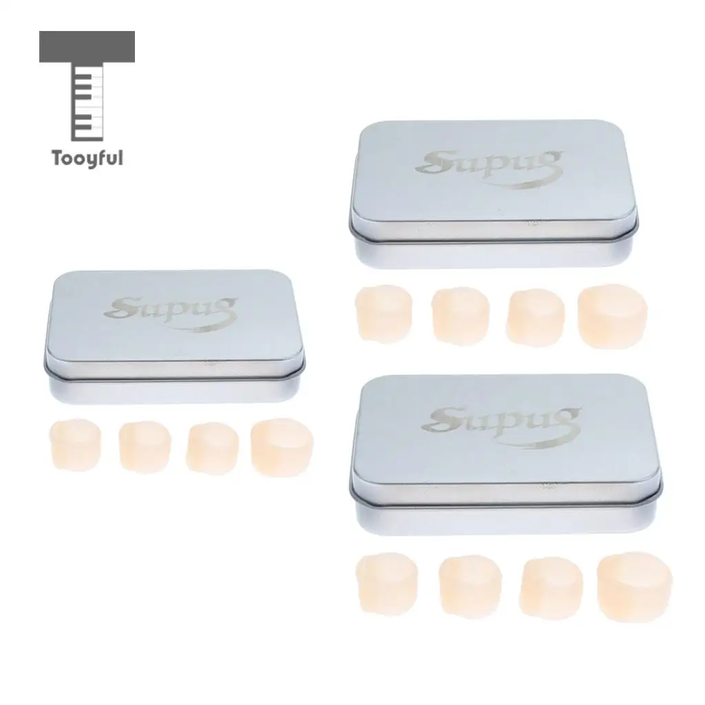 Tooyful 4 Pieces Rubber Right Hand Guzheng Pipa Lute Fingertip Thumb Finger Protector with Storage Case Box for Guzheng-Player