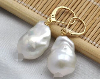 

hj 00481 baroque white reborn keshi pearl dangle earring 14k-20 hook