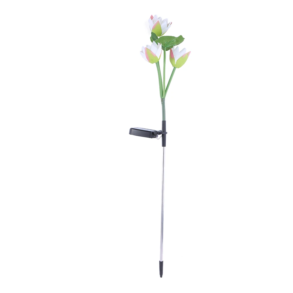 

2017 Solar Power Led Light Lotus Flower 3 LED Lamps Waterproof Garden Yard Light Outdoor Wedding Party Decoration Free Shipping