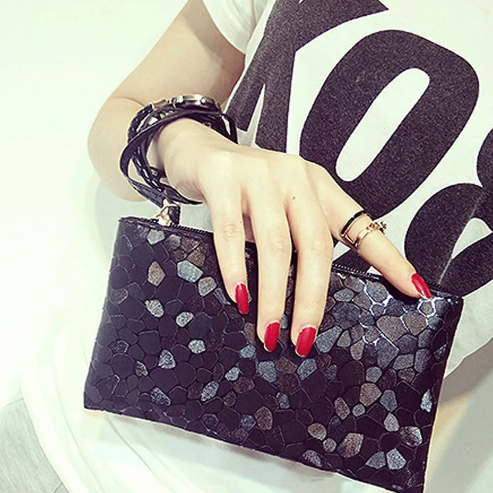 Women Evening Party Clutch Bag Makeup Sequins Sparkling