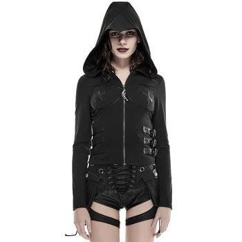 

Punk Hollow Out Hoodie Wings Sweatshirts New Womens Spring Autumn Long Sleeve Sweatshirt With Hooded Fashion Zip-up Y-662