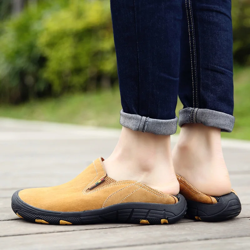 DESERT RAM Brand Non Slip Shoes Casual Shoes Genuine Leather Loafers Men Breathable Flats Men Waterproof Loafers Anti-Collision (12)