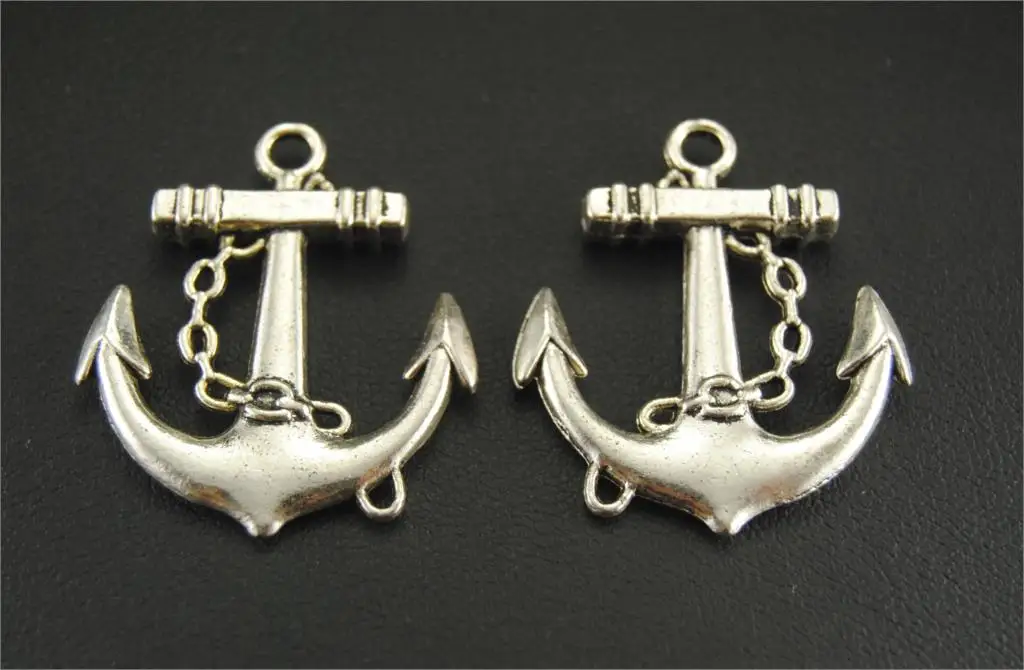 

5pcs/lot Antique Silver Thick Anchor Charms Jewelry Pendants Sea Travel Talisman Metal Charms For Jewelry Making A26