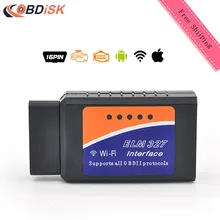 2017 Wireless ELM327 Wifi V1.5 Auto OBD2 Diagnostic Scanner ELM 327 WIFI OBDII Scanner V 1.5 For Both Android / IOS
