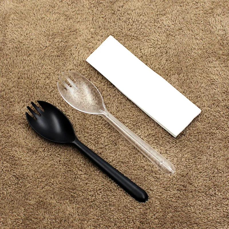 

Disposable 100 Long Thickened Paper Towel Fork Spoon One Cake Fruit Salad Dessert Fork Spoon Simplicity Takeaway Tableware