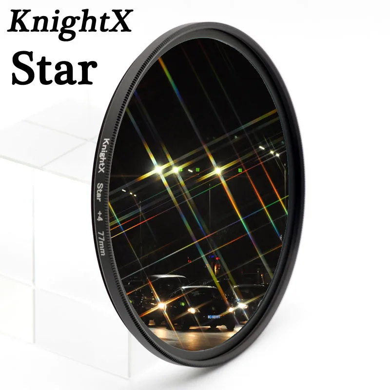 KnightX Star Line Star Filter 4 6 8 Piont Filtro Camera Filters 49 52 55 58 62 67 72 77mm Untuk Canon Nikon Sony DSLR kamera foto