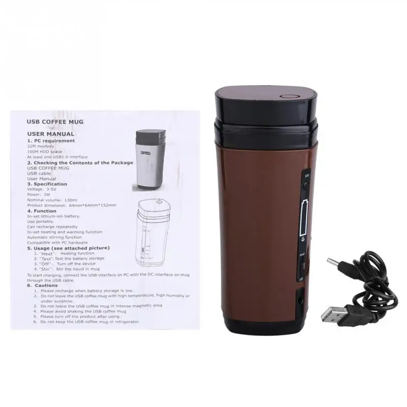 USB Coffee Cup Rechargeable Powered Coffee Mug Warmer Automatic