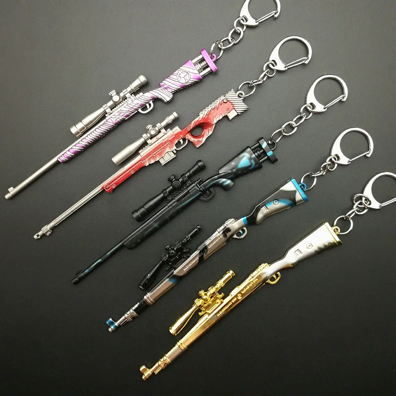 

2019 Hot New PUBG Copper Keychain Helmet And Guns 98K Keyring Game Fans Key Chains Ring Glitter Llaveros For PUBG Fans Chaveiro