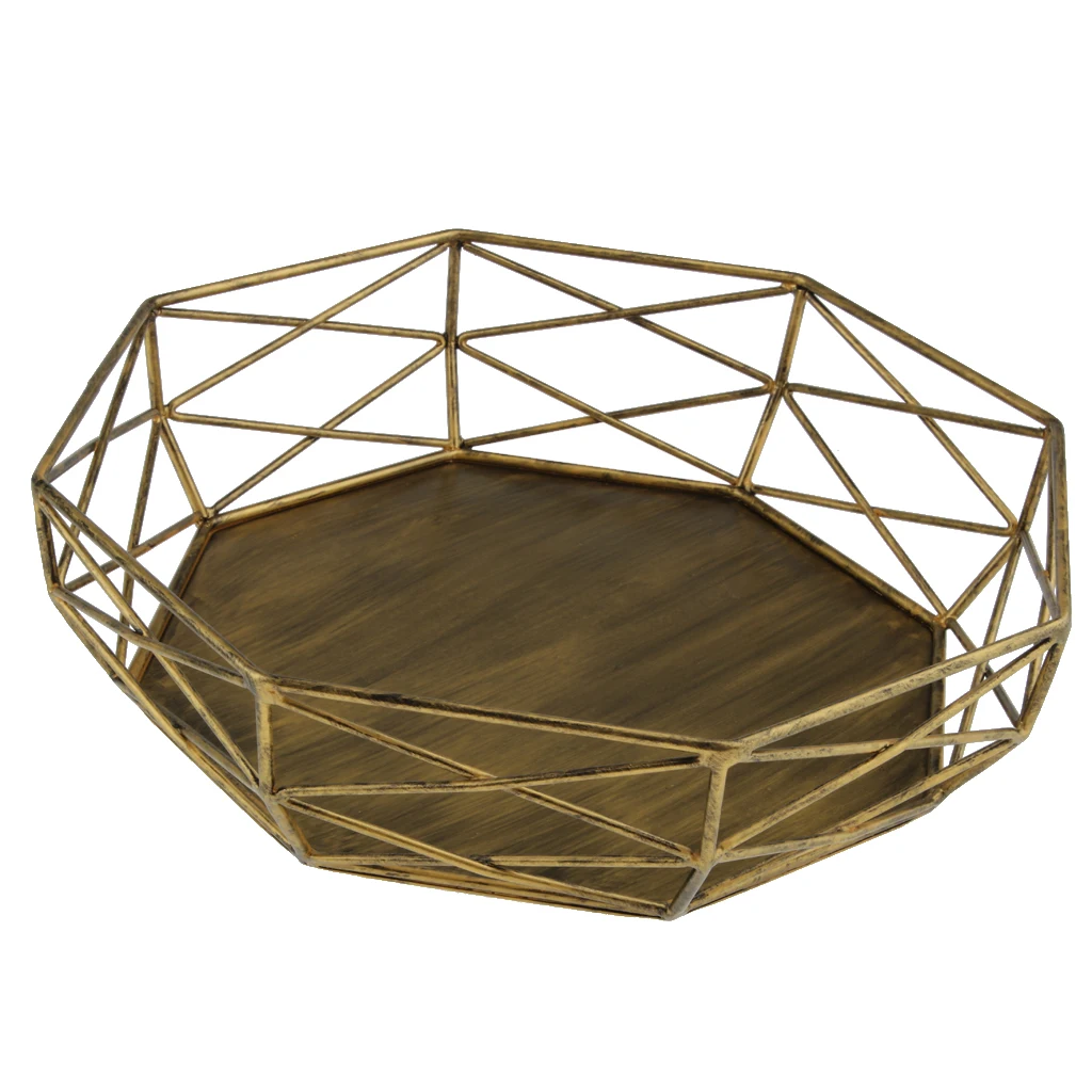 Geometric Shape Tray for Dessert Hollow Out Table Decorating Basket Cake Stands Vintage Style