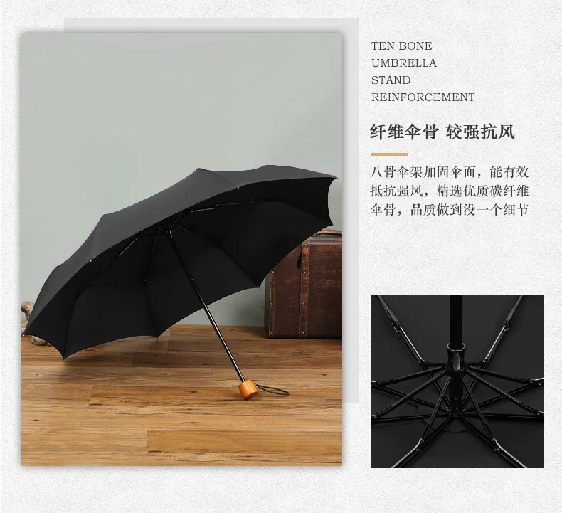 Guarda Chuva Водонепроницаемый женский дождь Сильный Большой черный зонтик мужской женский складной ветрозащитный мужской большой зонт дождь и солнце Z634