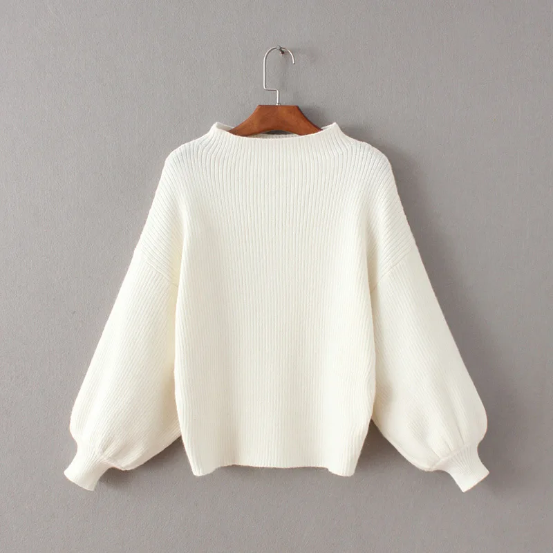

2018 Autumn Winter Women long-sleeved Knit loose sweater Turtleneck pullover weaters Womens Knitted Female pull femme sweater