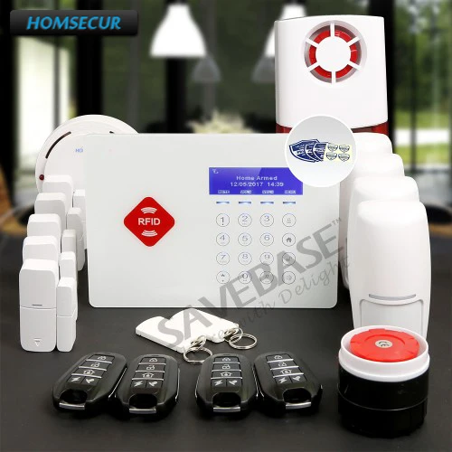 

HOMSECUR Wireless GSM LCD Home House Alarm System with Wireless Flash Siren+RU local delivery