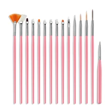 15 pièces professionnel Nail Art brosse ensemble Gel peinture stylo brosse à ongles pointillé dessin stylo acrylique parfait manucure ongles conseils outils(China)