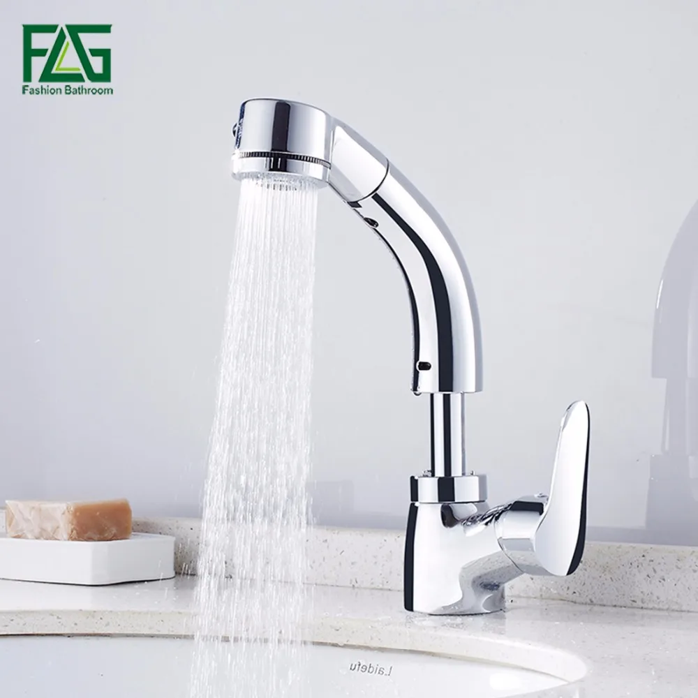 FLG Flexible Pull Out Basin Faucet Special Designed For Washing Face and Hair,Cold and Hot Tap Faucet Kitchen torneira banheiro 