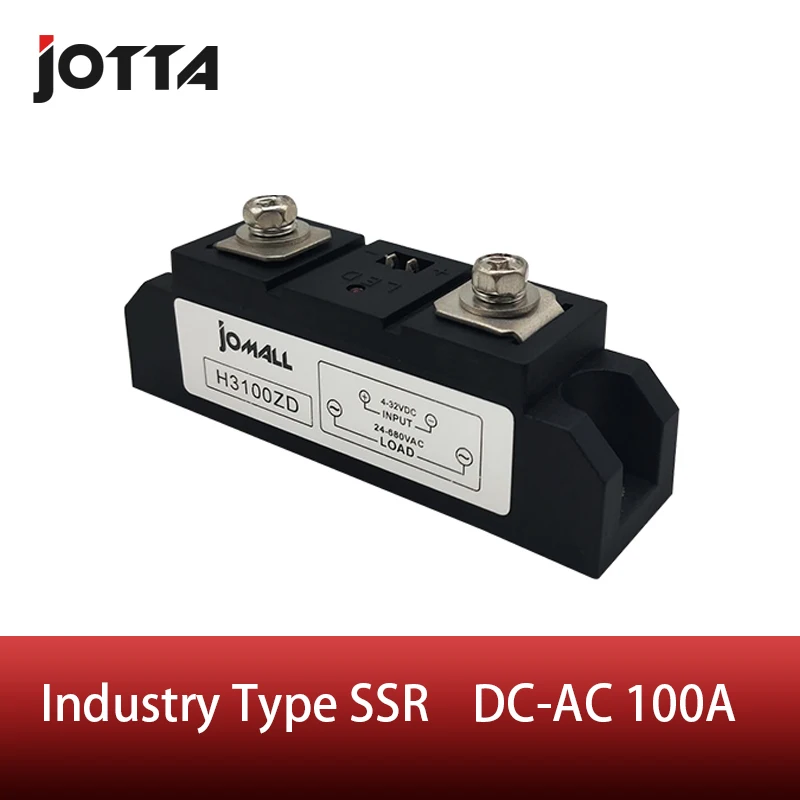 

SSR-100A Industrial SSR Single-phase Solid State Relay 100A Input 3-32VDC;Output 440AC